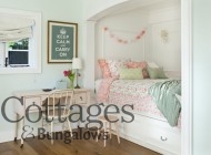 Organized kids room Homeowner and mother, Claire, designed the built-in bed in her daughter's room to maximize room for more furniture. The space beneath the bed was used to house a pull-out trundle to accommodate guests.