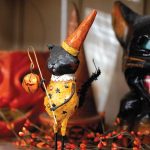 Sue’s collection of antique paper mache Halloween crafts