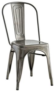 Modway Promenade Metal Dining Chair, Gunmetal