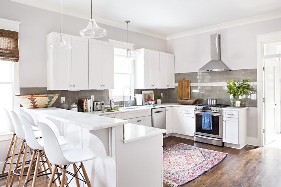 bright white and open kitchen.