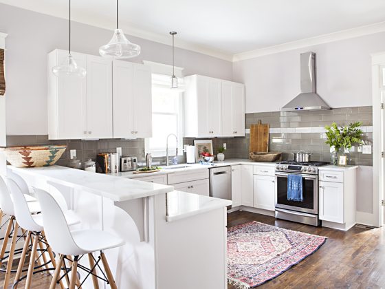 bright white and open kitchen.