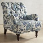 Chas Collection Indigo Blue Floral Armchair
