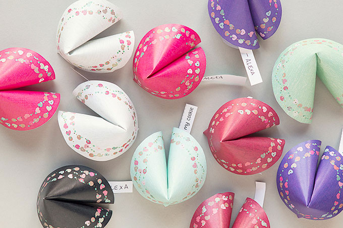 DIY valentines day fortune cookies