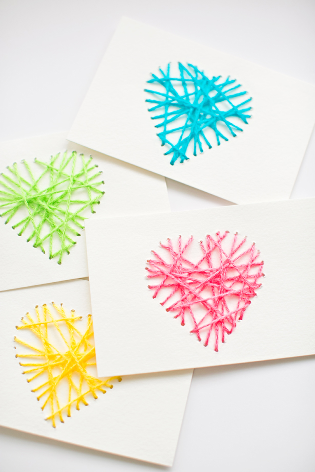 string heart art DIY valentine