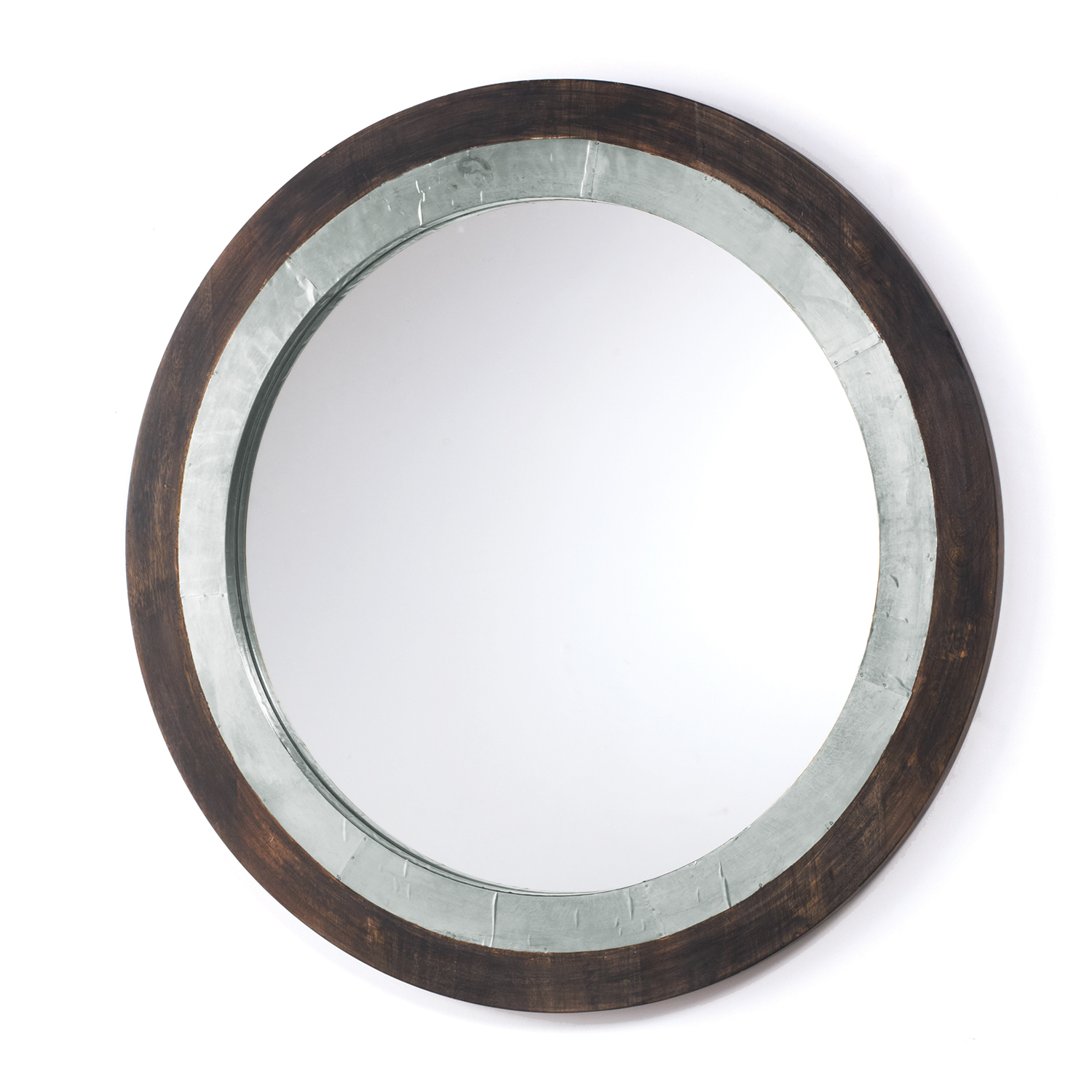 grey washed wood and aluminum mirror