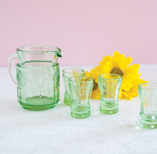 Green Depression Glass Children's Set