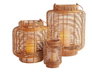 spring patio updates with a set of rattan outdoor round lanters