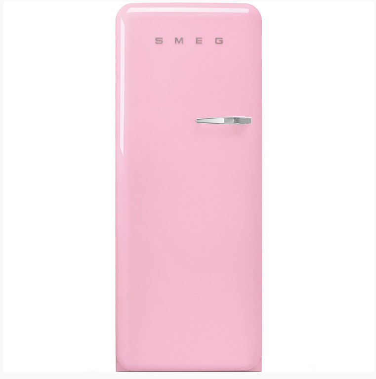 Smeg retro refridgerator in cotton candy pink