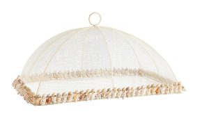 mesh food cover with seashell trim