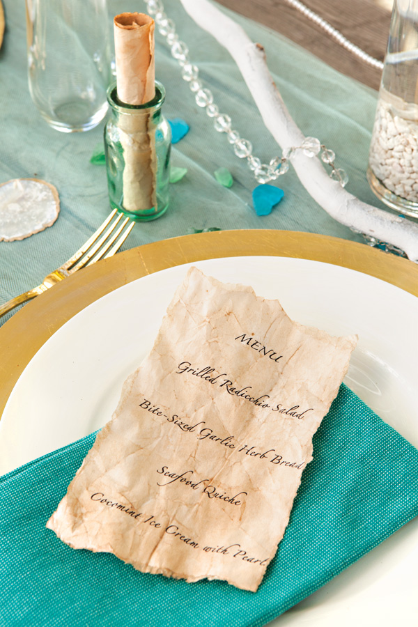 Ocean inspired seaside dinner party menu