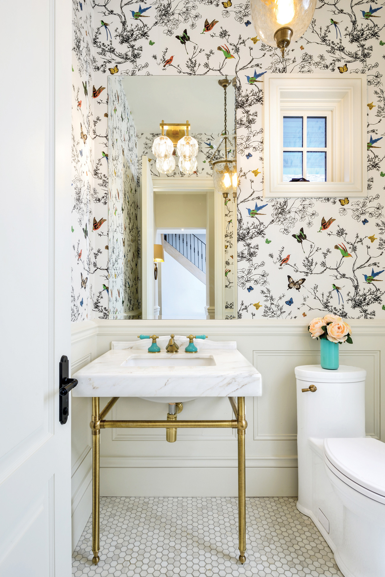 Butterfly powder room