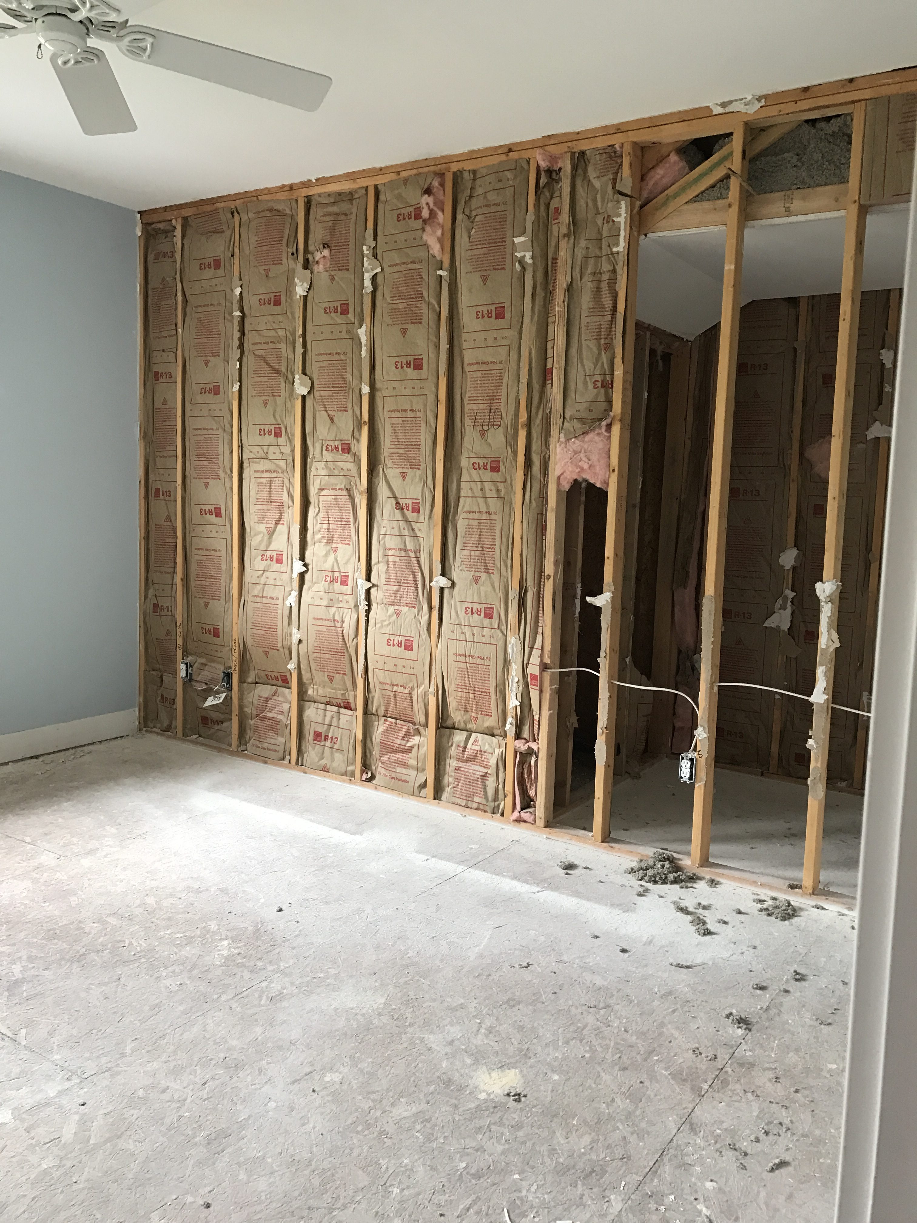 We “stole” about 2 feet from this guest room to combine with the open cavity behind the original closet along with about 5 feet of the master bedroom closet accommodate a brand new master bathroom.