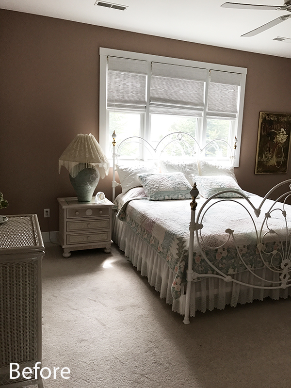 Michigan cottage master bedroom before the renovation.