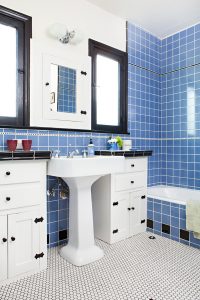 restored spanish bungalow bathroom with tile