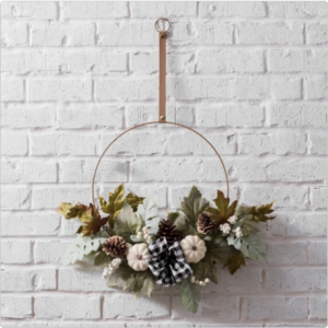 Buffalo Check Bow Natural Hoop Wreath, $22.49 // Kirkland's 