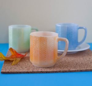 carnival glass mugs