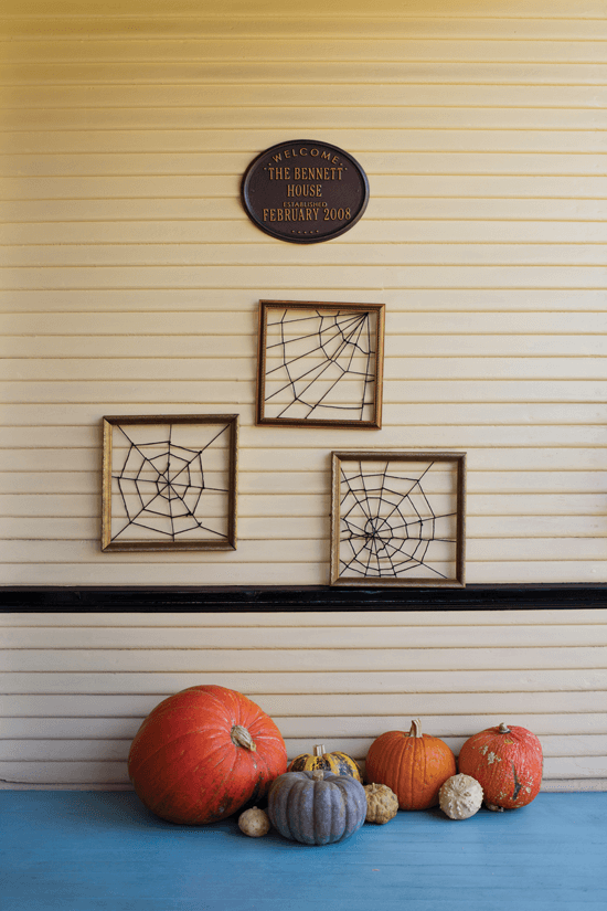 DIY spider web art for Halloween