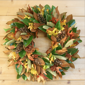 Live Magnolia Pine Wreath, $89 // Creekside Farms