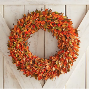 Orange Wood Curl & Twig Wreath, $44.99 // Pier 1