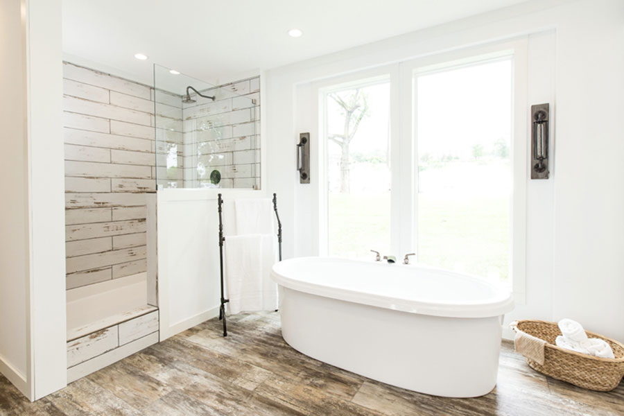 prefab cottage-style bathroom