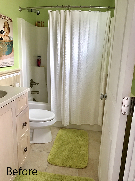Victory Farms main level bathroom prior to the remodel.