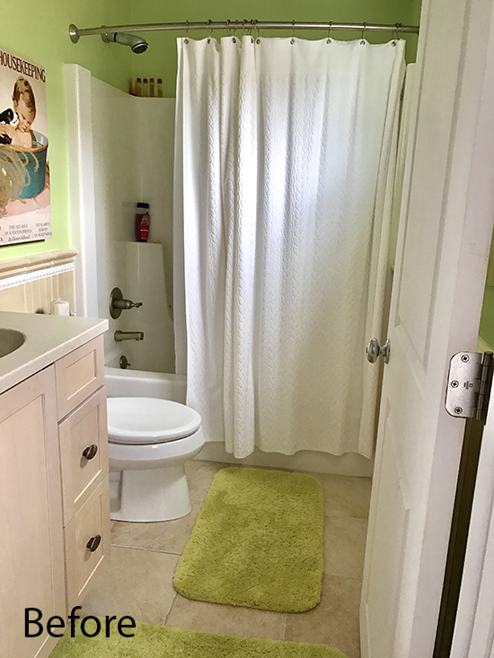 Victory Farms main level bathroom prior to the remodel.