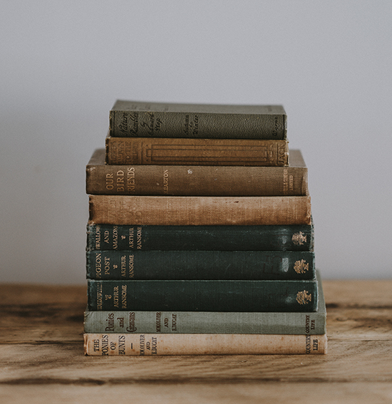 Stack of antique books