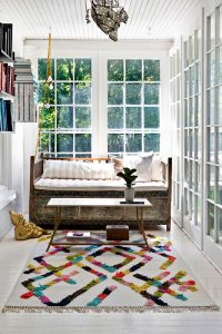 colorful vintage-inspired sunroom