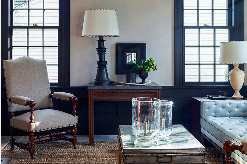 historic hamptons cottage living room