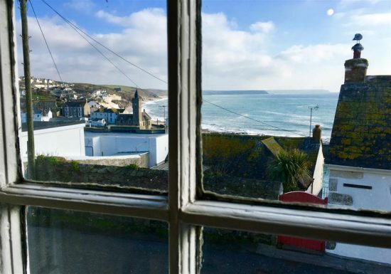 Seaside views from the windows of the tiny cottage.