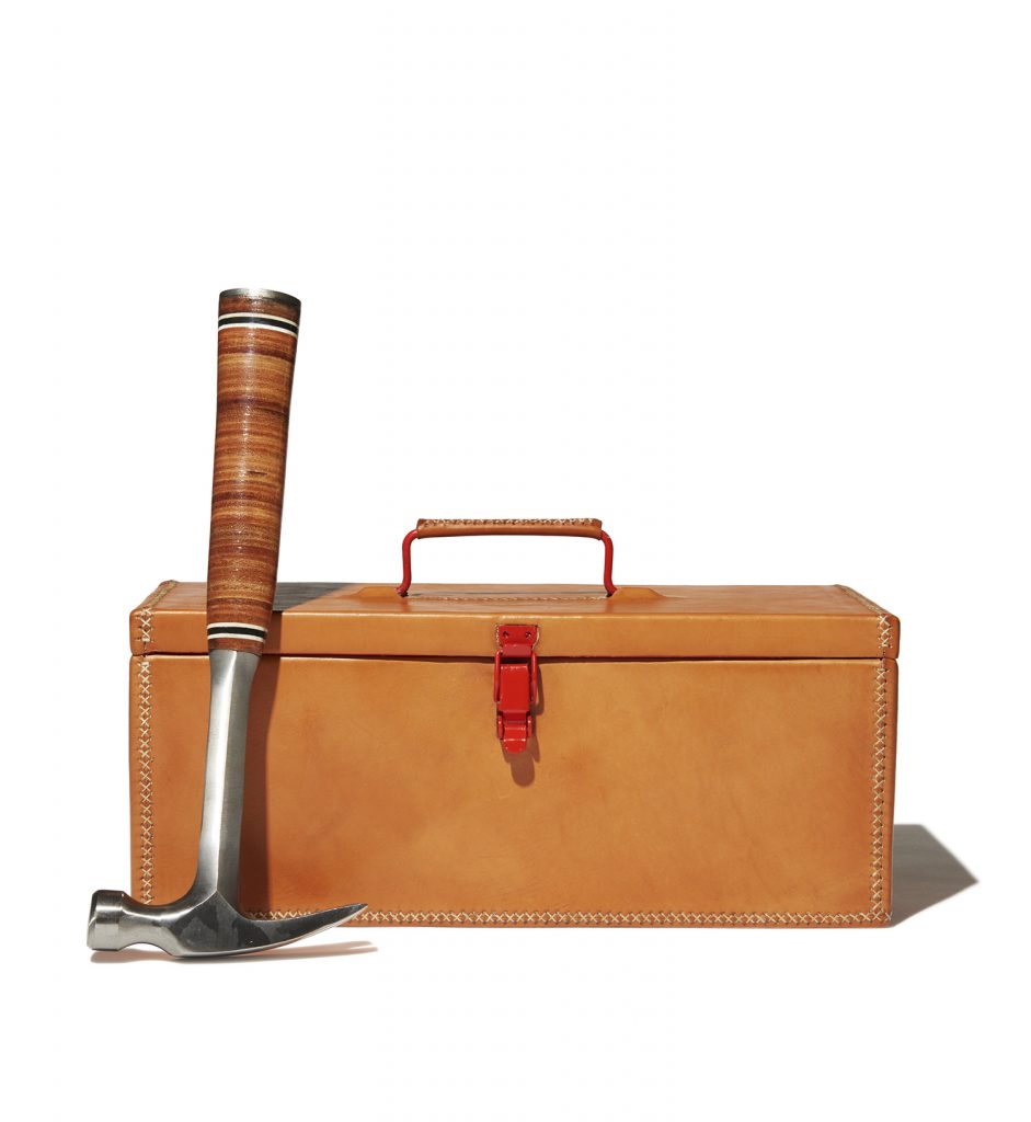 Made from 100% leather, this unique toolbox will house your repair guru’s favorite tools in style.