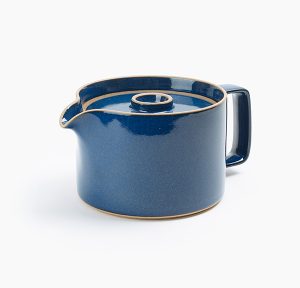 blue ceramic teapot