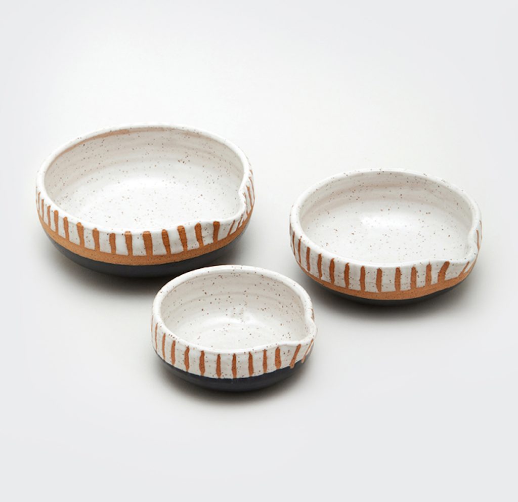 Beautiful and functional, this elegant, three-piece measuring-cup set crafted by LA-based ceramic artist Natan Moss is something any chef would love. // Cottages & Bungalows