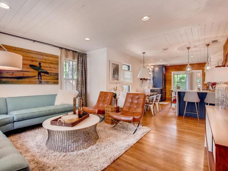 living room with hardwood floors