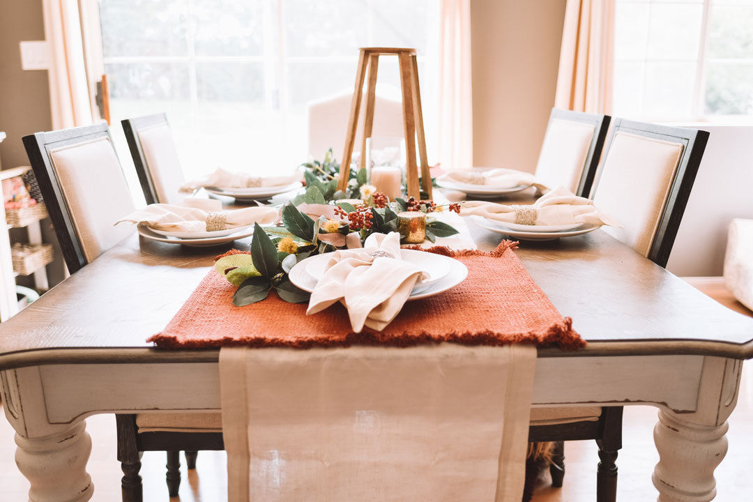 A holiday tablescape by Overwhelmed Mommy