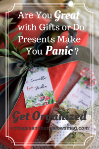 Wrapped Christmas gifts with free printable gift tags