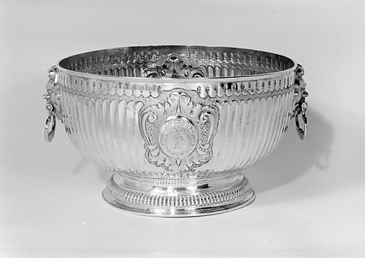 Silver punch bowl made in 1705 from the Department of European Sculpture and Decorative Arts, Metropolitan Museum of Art