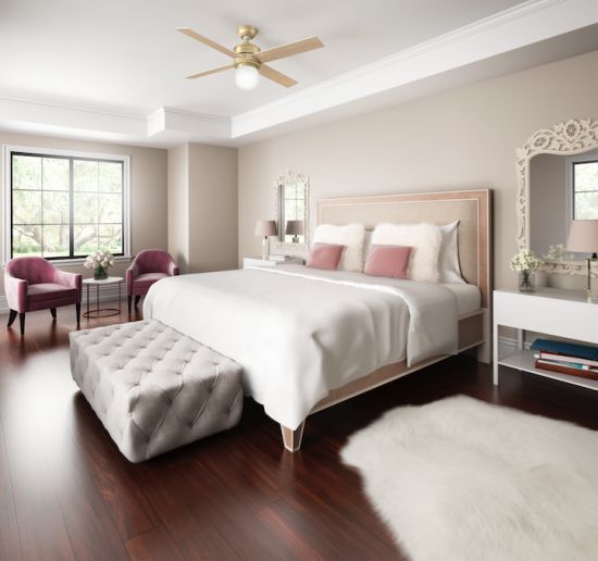 Dazzle friends and even the pickiest Instagramming sister with a gorgeous guest room. How? A Hepburn ceiling fan. Named after Hollywood icon Audrey Hepburn, the fan is sleek and polished, with an understated midcentury style that bumps up the glam factor.