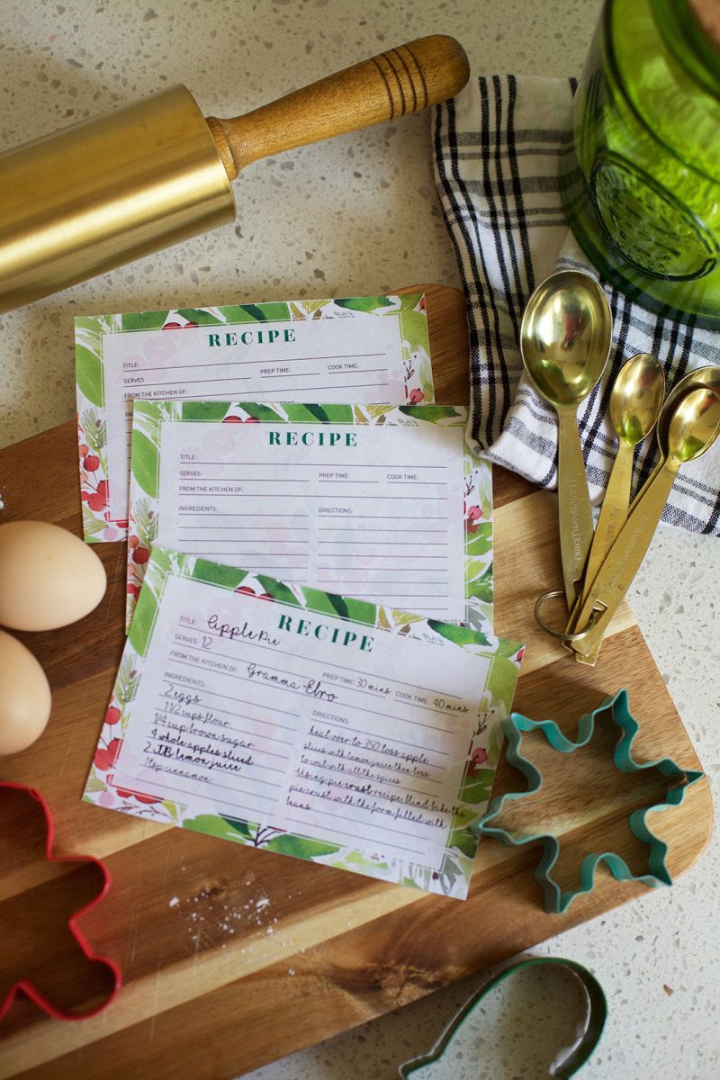 Free Printable Christmas Recipe Cards