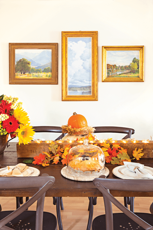 Fall table setting with vintage décor