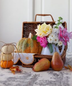 picnic basket thanksgiving centerpiece