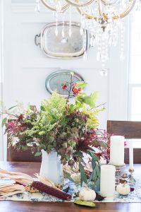fall foliage thanksgiving centerpiece