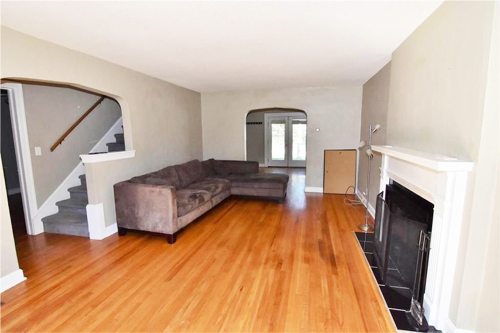 Quaint interior of a Tudor-style home for sale in Kansas City.