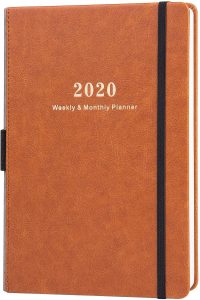 2020 Planner - Weekly & Monthly Planner with Calendar Stickers, A5 Premium Thicker Paper with Pen Holder, Inner Pocket and 88 Notes Pages