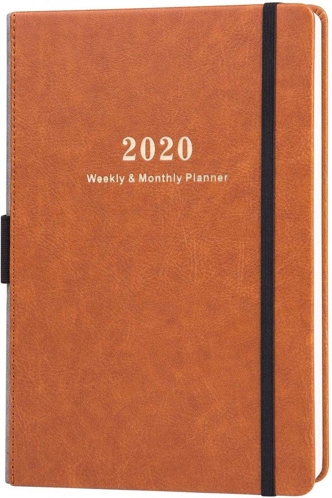 2020 Planner - Weekly & Monthly Planner with Calendar Stickers, A5 Premium Thicker Paper with Pen Holder, Inner Pocket and 88 Notes Pages