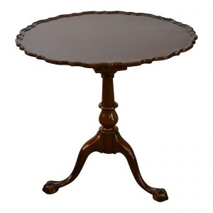 Biggs Kittinger Chippendale style mahogany tilt top pie crust table from Chairish.