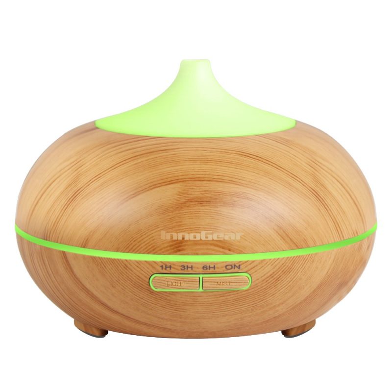 InnoGear 300ml Aromatherapy Essential Oil Diffuser Wood Grain Aroma Diffusers Cool Mist Humidmifier with Timer Adjustable Mist