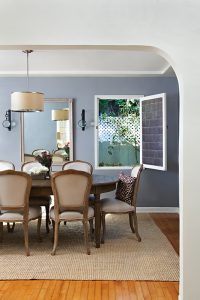Elegant french country style dining room with simple style.