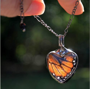 monarch wing necklace