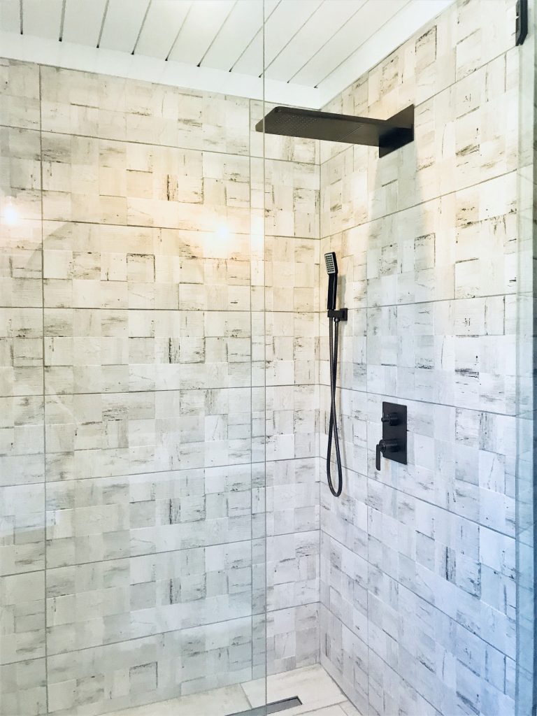 stone tile shower